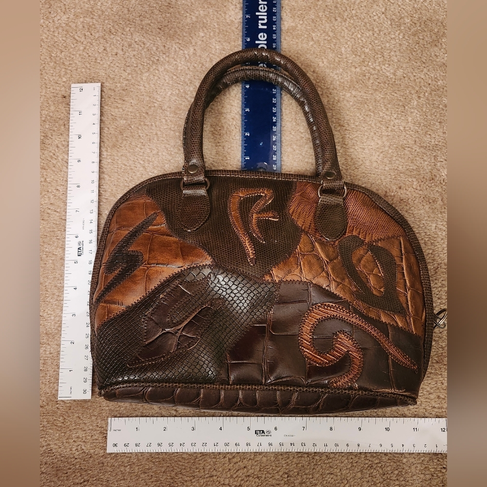 Brown Patchwork Handbag - Picture 9 of 9